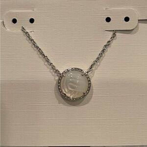 Kendra Scott Volleyball Silver Necklace with White Pendant